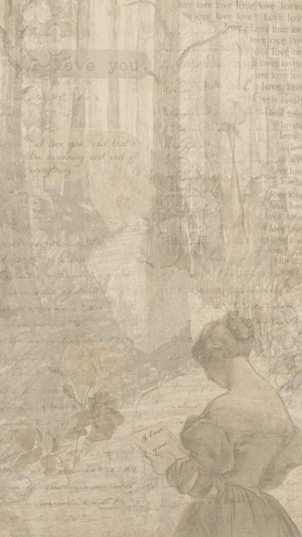 Die Briefe von Emma - Vintage Collage mit Briefen und Rosen